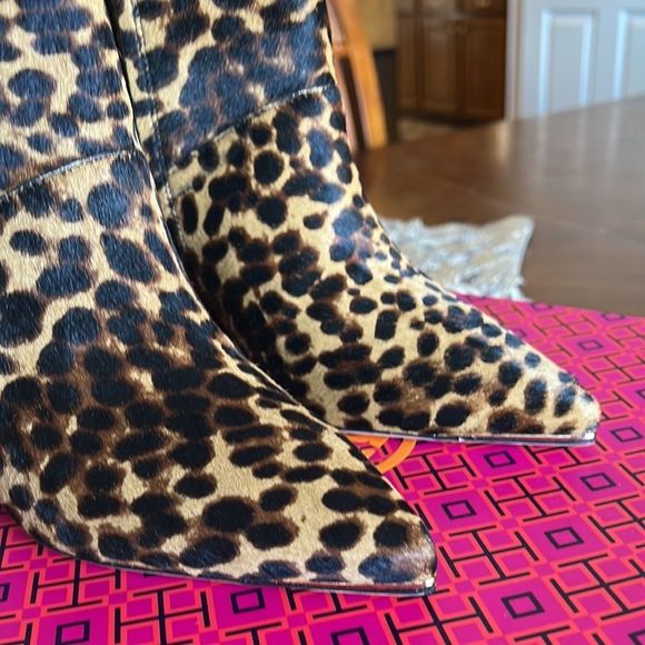 Tory Burch leopard print calf hair ankle boots - Picture 8 of 13